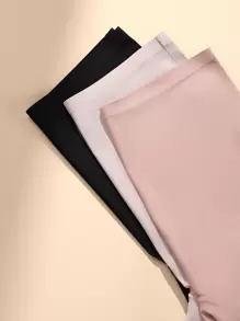 Women's Multicolor Plain Fabric Casual Comfy Medium Stretch Boyshorts - Multicolor - View 6