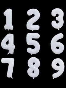 34 Inch White Digital Foil Balloon Birthday Party Wedding Anniversary Decoration, Christmas