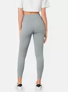 SHEIN BASICS 1pc Heather Gray Cropped Leggings