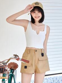 SHEIN EZwear Bộ thời trang Thắt lưng Khối Màu Nhiều màu Giải trí - Nhiều màu - Xem 6