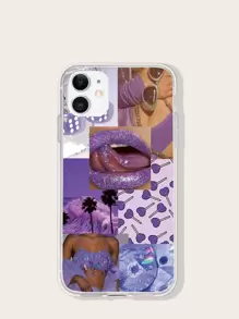 Ốp lưng cắt dán thẩm mỹ tương thích với iPhone - Màu tím - Xem 1