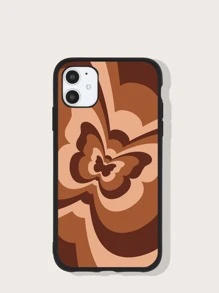 Color Block Butterfly Pattern Phone Case - Black - View 1