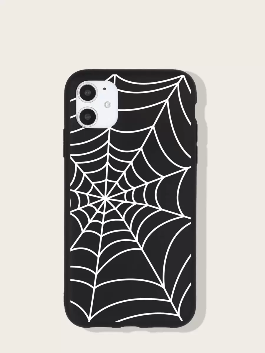 Funda con diseño de telaraña compatible con iPhone 11, 13 e 14 Pro Max - Negro - Ver 1