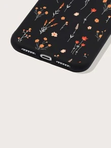 Funda de teléfono con estampado de flores, versión internacional, no la versión nacional - Negro - Ver 3
