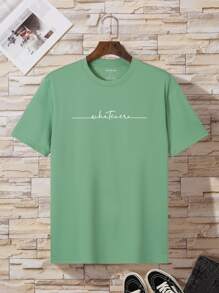Manfinity Dauomo Hombres Camiseta con estampado de letra