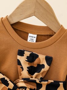 Baby Bow Front Sweatshirt - Camel - View 3