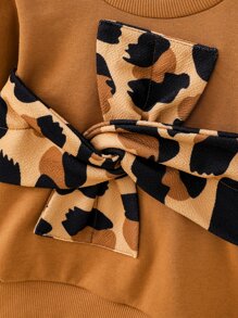 Baby Bow Front Sweatshirt - Camel - View 4