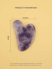 1pc Natural Jade Gua Sha Facial Massager Amethyst Heart-Shaped Guasha Facial Tool for Beauty Skin Care