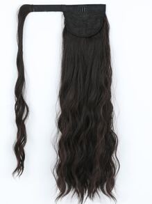 ZURO 22 英寸超长黑棕色波浪马尾辫接发超长环绕式合成纤维发夹女士（1 件，黑棕色） - 棕色 - 查看 5