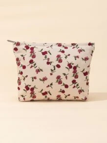 1个装花卉图案拉链化妆包，Y2K美学花卉化妆包，化妆包，化妆袋，护肤包，洗漱包，收纳袋，旅行必备，邮轮必备，宿舍必备，婚礼伴娘礼物，妈妈礼物，生日礼物，送给朋友和老师的礼物，家居装饰，浴室客厅床边化妆品收纳包，送给女性的礼物，圣诞礼物，女性礼物创意，化妆包，旅行必备 - 彩色 - 查看 4