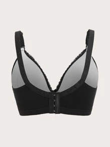 SHEIN Maternity 3pack Contrast Lace Letter Patched Detail Bra - Multicolor - View 4