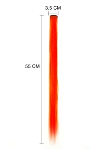 5pcs Clip In Long Straight Synthetic Hair Extension - Orange - View 3
