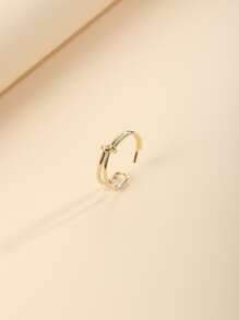 1Pc Đơn Giản Phong Cách Châu Âu Và Mỹ Hợp Kim Đồng Nút Thắt Vòng Mở Có Thể Điều Chỉnh, Thích Hợp Cho Phụ Nữ Sử Dụng Hàng Ngày - Vàng - Xem 7