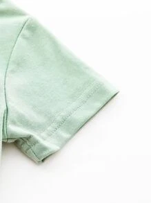 Đứa bé trai Thư được vá Áo thun Với Quần short thể thao - Màu xanh Bạc hà - Xem 5