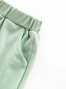 Đứa bé trai Thư được vá Áo thun Với Quần short thể thao - Màu xanh Bạc hà - Xem 7