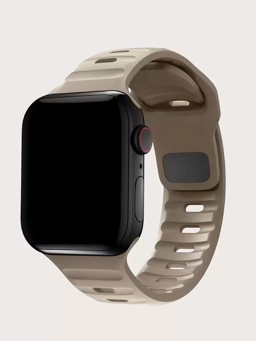 素色矽膠錶帶適用於Apple Watch - 棕色 - 查看 1