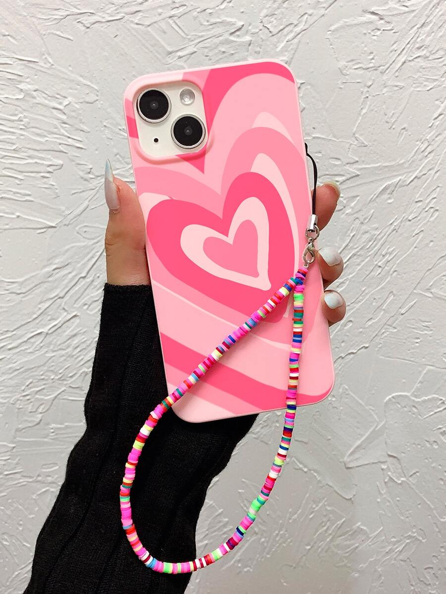 Ốp Điện Thoại In Hình Trái Tim Có Dây Buộc Tương Thích Với iPhone15/15Plus/15Pro/15Promax - Nhiều màu - Xem 1