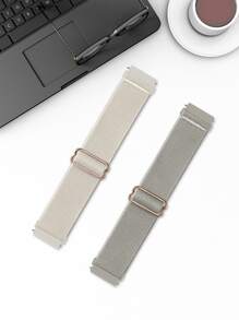 2 件/套弹性尼龙单圈表带，兼容三星 Galaxy Watch 6 5 4 40 毫米 44 毫米、Galaxy Watch 5 Pro 表带 45 毫米/Watch 6 4 经典表带 42 毫米 46 毫米 43 毫米 47 毫米/Active 2 男女款，柔软尼龙弹性编织表带，适用于 20 毫米 22 毫米，可作为学生返校礼物 - 卡其色 - 查看 2