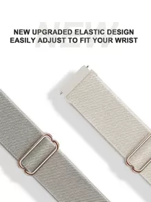 2 件/套弹性尼龙单圈表带，兼容三星 Galaxy Watch 6 5 4 40 毫米 44 毫米、Galaxy Watch 5 Pro 表带 45 毫米/Watch 6 4 经典表带 42 毫米 46 毫米 43 毫米 47 毫米/Active 2 男女款，柔软尼龙弹性编织表带，适用于 20 毫米 22 毫米，可作为学生返校礼物 - 卡其色 - 查看 4