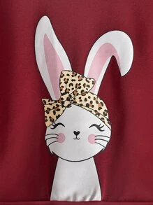 Toddler Girls Rabbit Print Pullover & Leopard Leggings - Multicolor - View 3