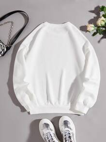 INAWLY 字母图案保暖内衬运动衫、长袖上衣