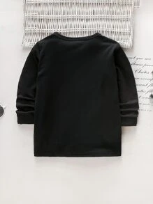 SHEIN Toddler Boys Dinosaur Print Tee - Black - View 2