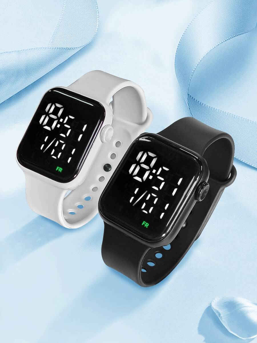 2 cái Màn hình LED Đồng hồ điện tử hình vuông - Nhiều màu - Xem 1