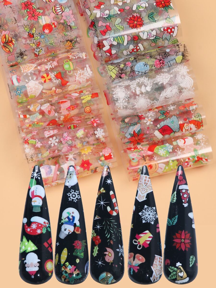 FULL BEAUTY 10入組聖誕美甲轉印箔