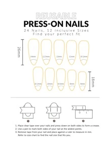 Upgrade Your Look With 24pcs Long Almond Black French Matte Leopard Golden Line Fake Nail & 1pc Nail File & 1sheet Tape Press On Nails Nail Supplies