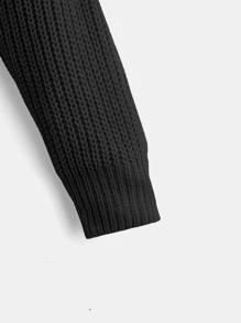 SHEIN Tween Girl Ribbed Knit Drop Shoulder Sweater