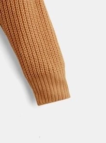 SHEIN Sweter żebrowany z obniżonymi ramionami dla dziewcząt