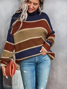 SHEIN LUNE Áo len nữ Khối Màu Giải trí - Nhiều màu - Xem 5