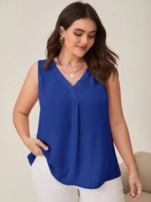 SHEIN Clasi Camisa sin manga de cuello V - azul real - Ver 5