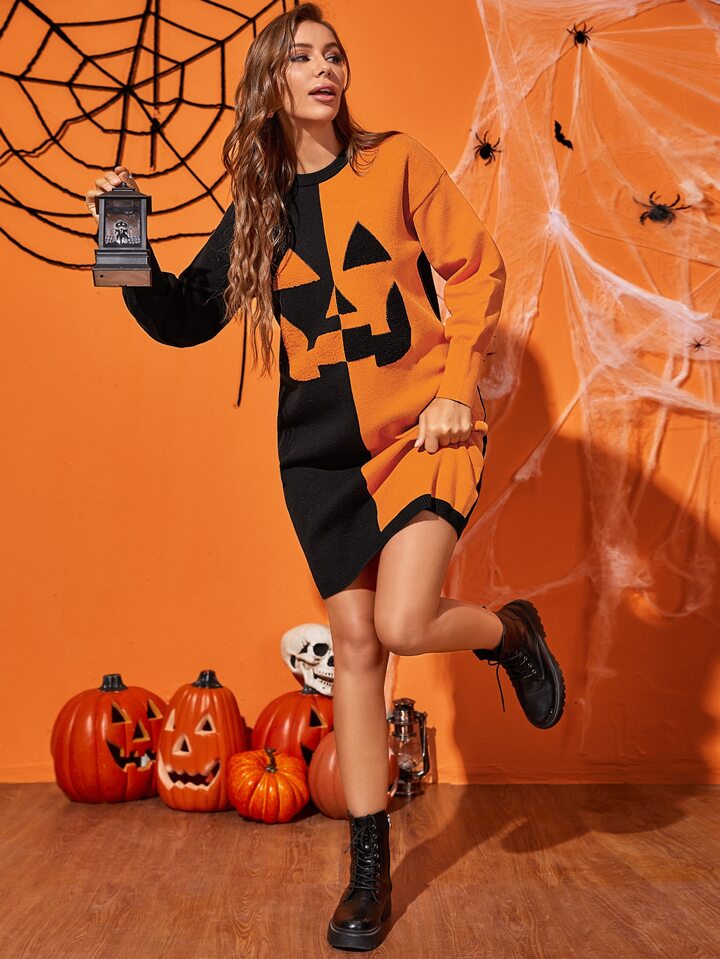 Maglie Halloween Bambino Maglione Halloween Unisex Con Ricamo