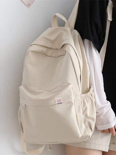 Fashionable Solid Color Classic College Style Multi-Pocket Backpack For Casual Use,School Backpack,Large Capacity,Laptop Compartment,Portable,Lightweight,For Teen Girls Women College Students,Boys And Men,Perfect For Office,College,Elementary School,Middle School,High School,Work,Business,Commute,Stadium,Sports