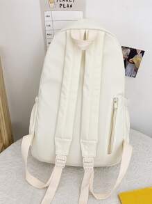 Ba lô nhiều túi màu sắc cổ điển phong cách đại học thời trang để sử dụng thông thường, ba lô đi học, sức chứa lớn, ngăn đựng máy tính xách tay, di động, nhẹ, dành cho nữ sinh viên tuổi teen, sinh viên đại học, nam và nam, hoàn hảo cho văn phòng, đại học, trường tiểu học, trung học cơ sở, Trường trung học, Công việc, Kinh doanh, Đi làm, Sân vận động, Thể thao - Màu be - Xem 2