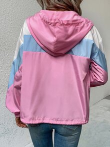 SHEIN Unity Rompevientos con costura con cordón con capucha - Multicolor - Ver 2