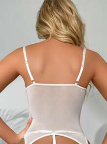 Crystal Vow 4pack Contrast Lace Lace-Up Front Underwire Corset Lingerie Set Bridallingerie