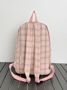 格紋字母刺繡功能背包 - 彩色 - 查看 7