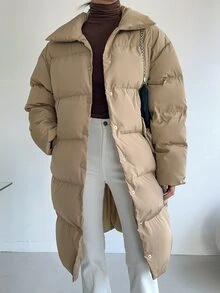 DAZY Abrigo acolchado con bolsillo en ángulo para invierno - Caqui - Ver 4