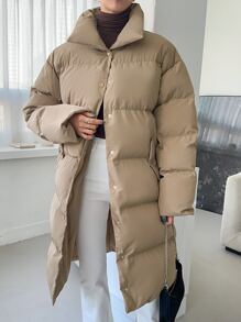 DAZY Abrigo acolchado con bolsillo en ángulo para invierno - Caqui - Ver 1