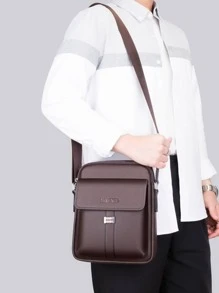 男士商务手提包 公文包 会议包 男士单肩包 斜挎包 文件电脑包 通勤真皮包 外出防盗防水 男士礼品 PU 皮革 商务休闲 简约 便携男士礼品 侧包 斜挎包礼品 夏季学院包 中世纪复古包 万圣节 圣诞节 男士包 书包 学生包 书包 尖叫斜挎包 - 棕色 - 查看 3