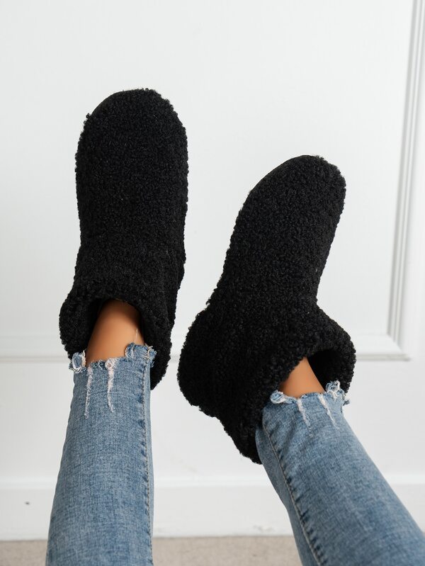 Minimalist Fluffy Slipper Boots SHEIN USA