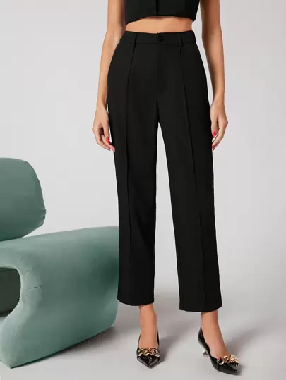BizChic Solid Tailored Trousers