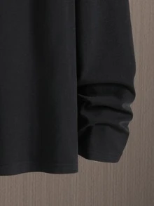 Manfinity Men Floral Print Mock Neck Raglan Sleeve Tee - Black - View 4