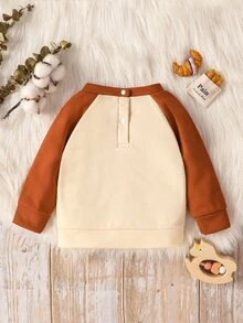 Baby Letter Graphic Raglan Sleeve Sweatshirt - Multicolor - View 2