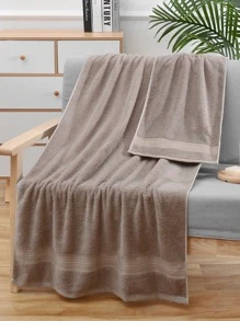 1pc Striped Pattern Bath Towel Or 1pc Face Towel, Modern Soft Towel For Home Shower Towels For Beauty Salon, Hotel Sports,Home Essentials, Towel, Skin Care Bath Towel Sheet - Khaki - View 3