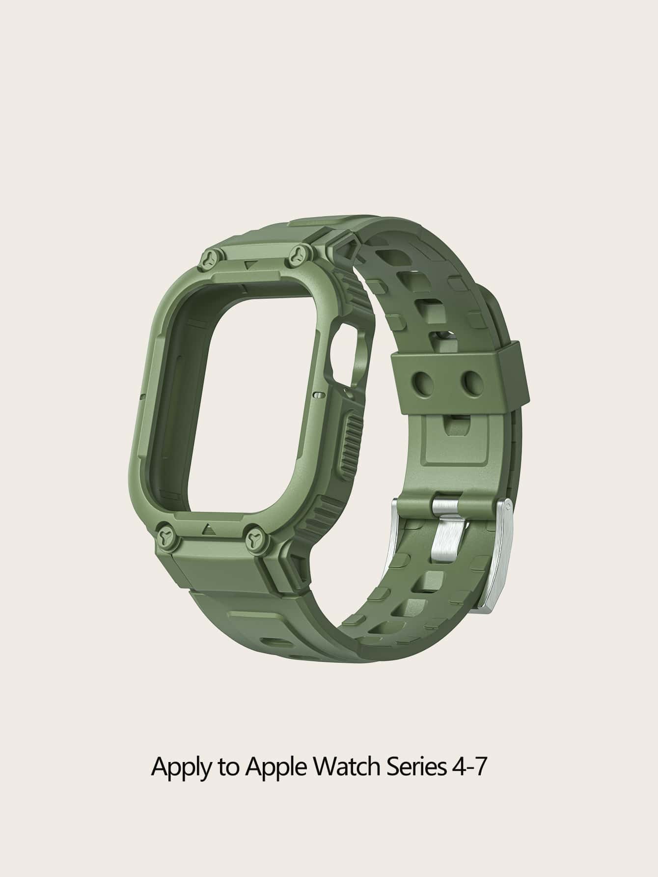 Apple Watch Se/9/5/4/3 バンド ストラップ 時計ベルト スポーツマウント ストラップ ビジネス カジュアル アウトドア レディースメンズ兼用 40/41/44/45/49mm対応 S6/s7スマートウォッチと互換性あり - アーミーグリーン - 見る 5