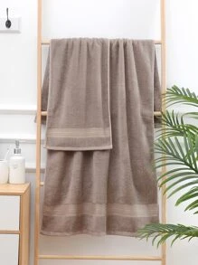 1pc Striped Pattern Bath Towel Or 1pc Face Towel, Modern Soft Towel For Home Shower Towels For Beauty Salon, Hotel Sports,Home Essentials, Towel, Skin Care Bath Towel Sheet - Khaki - View 6
