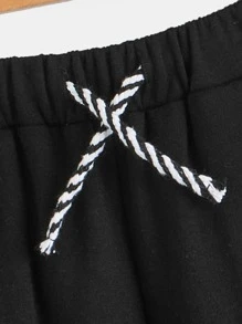 SHEIN Boys Letter Graphic Hoodie & Drawstring Waist Joggers - Multicolor - View 8